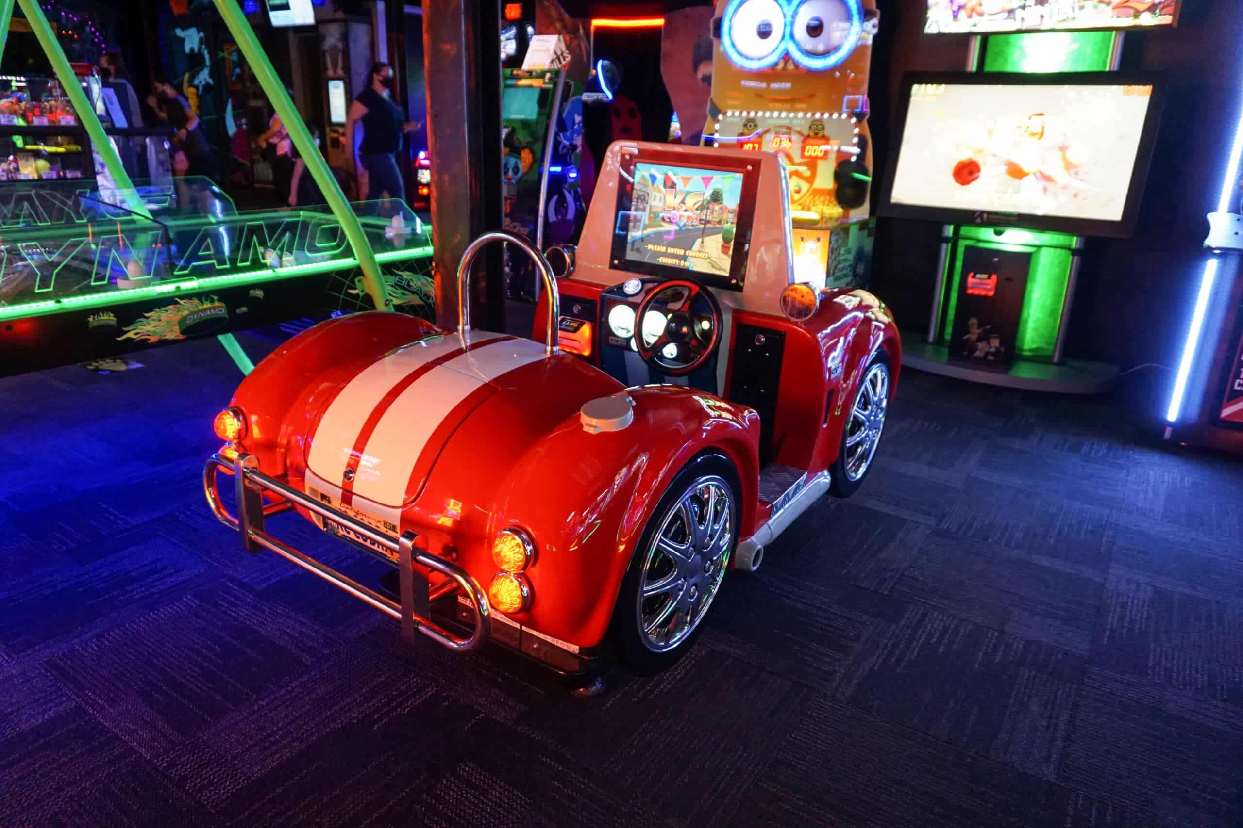 arcade car at monster mini golf 
