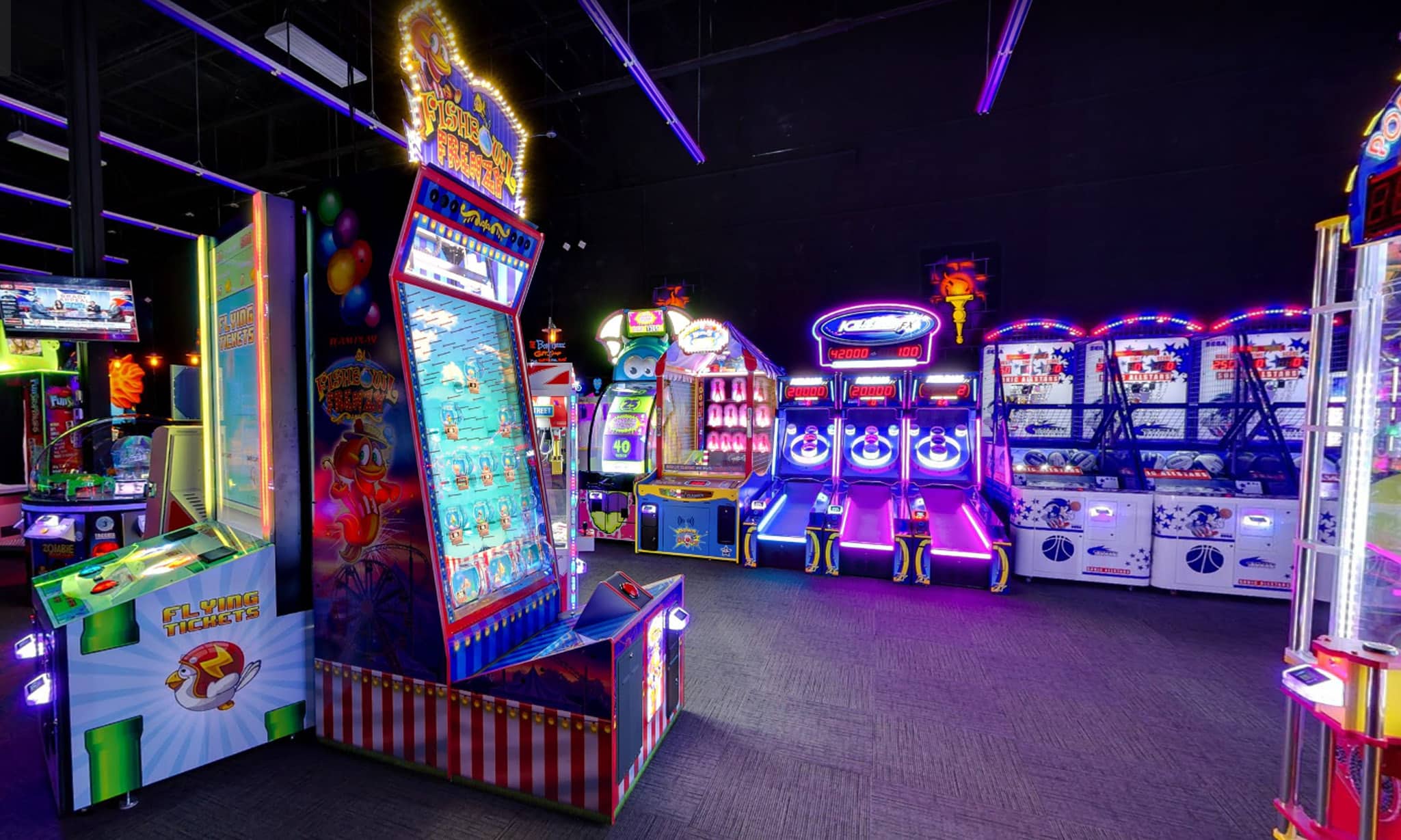 games in an arcade game room