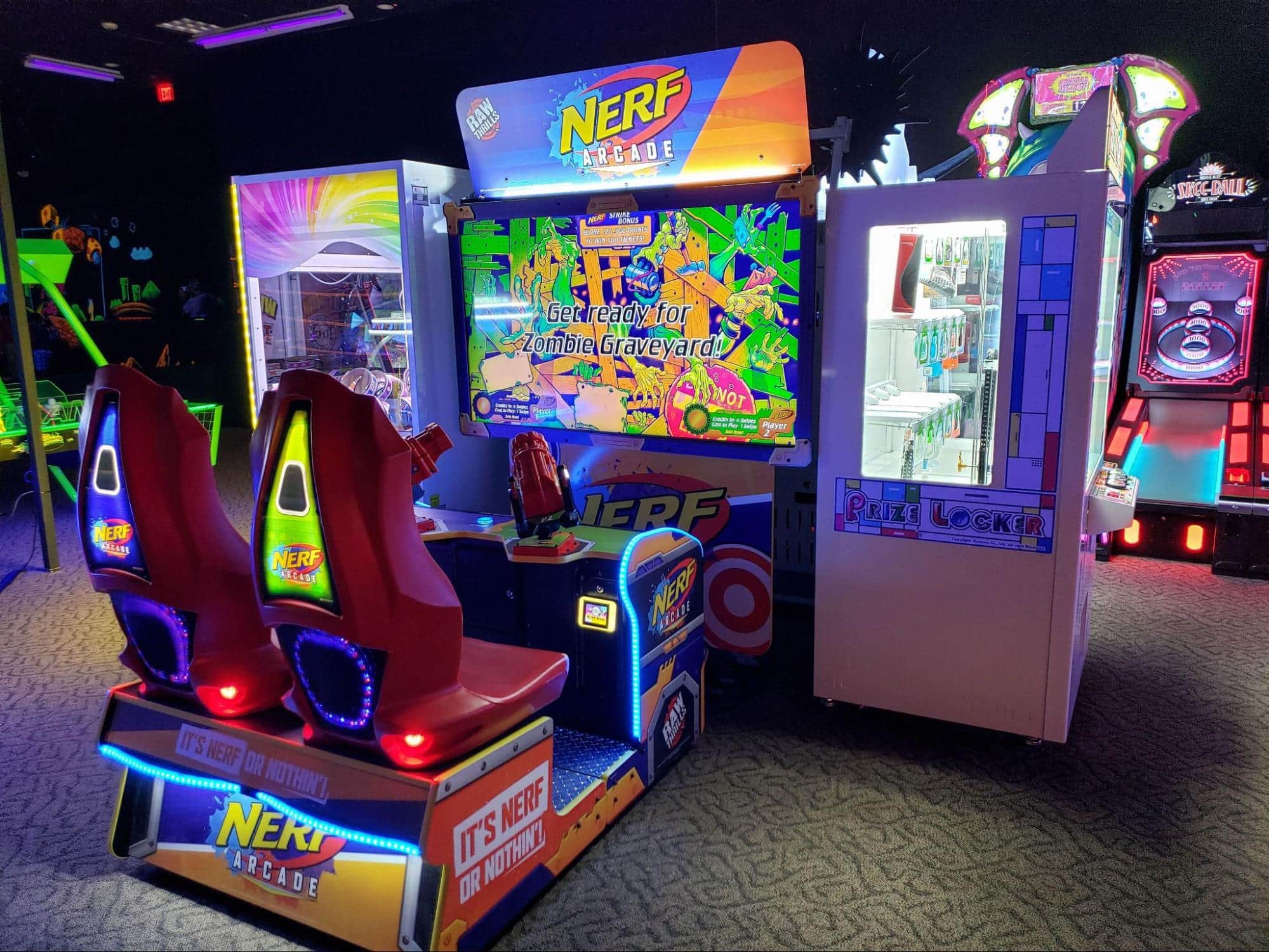 Arcade games at Monster Mini Golf. 