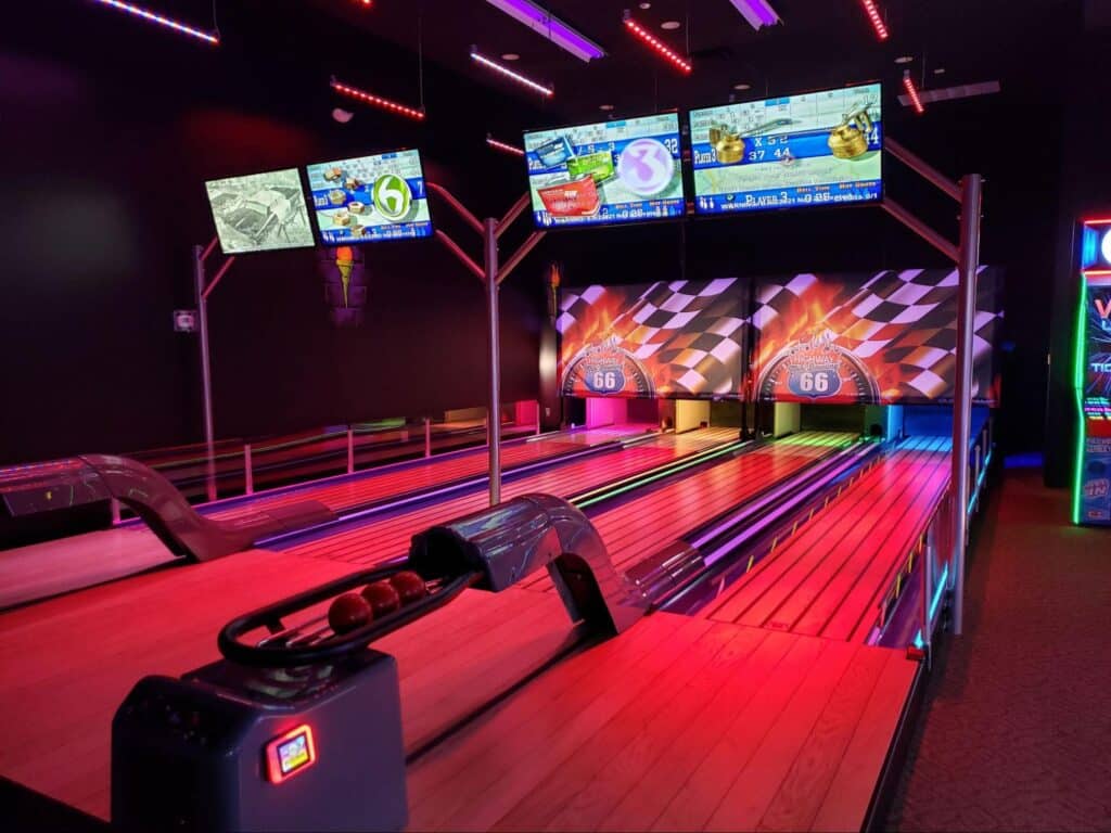 Charity Event Venue 5 Mini bowling lanes at monster mini golf.