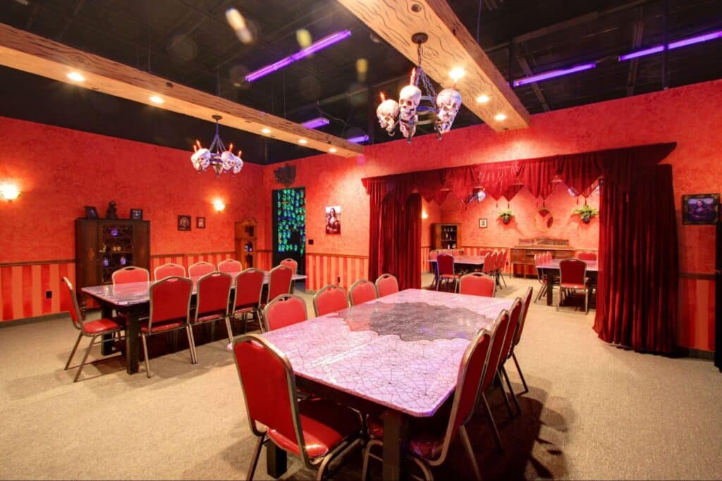 A private event room at Monster Mini Golf.