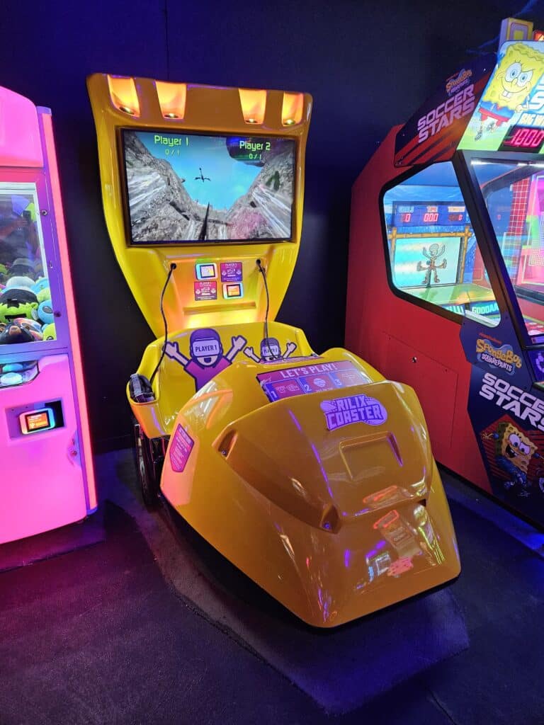 A Virtual Reality arcade game at Monster Mini Golf in Lafayette, Indiana