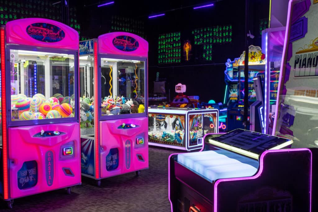 Claw Prize Machines In The Arcade at Monster Mini Golf in Eatontown, New Jersey