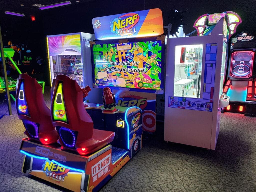 An arcade game at Monster Mini Golf. 