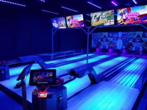 Mountlake Terrace 22 Neon mini bowling lanes at a monster mini golf location.