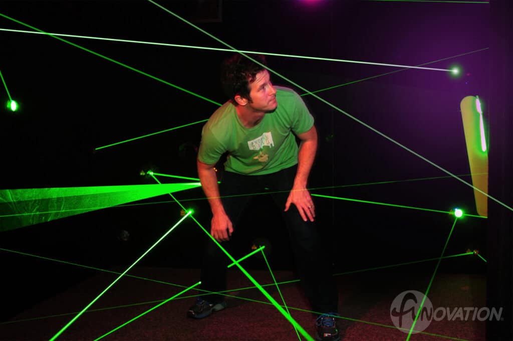 Laser Maze Charlotte 9 Guy in maze