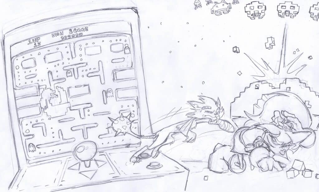 Art That Glows: Meet The Brothers Who Bring Monster Mini Golf To Life 3 Video game museum sketch 1